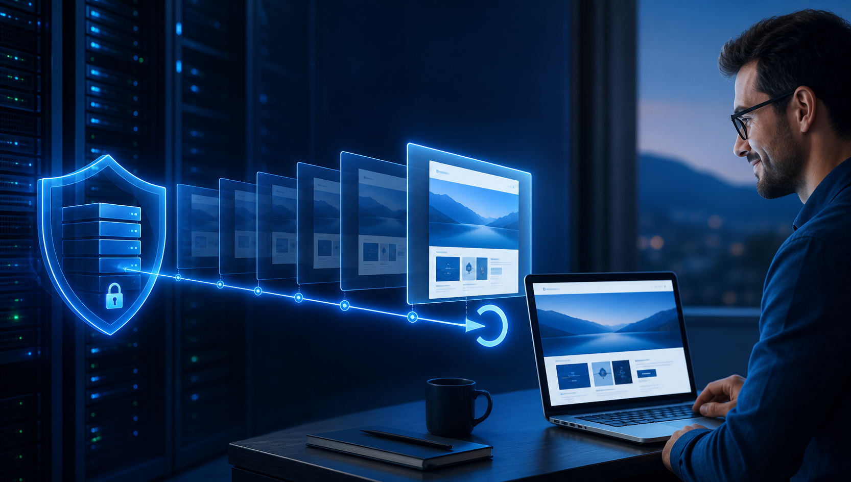 Imagem de destaque: Backup diário: o que ele protege — e o que você deve confirmar antes de contratar